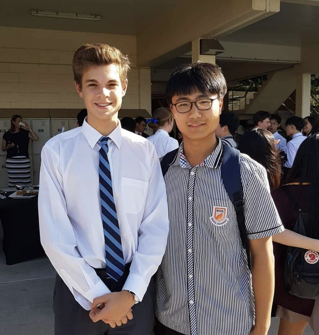 Nicolas in school uniform